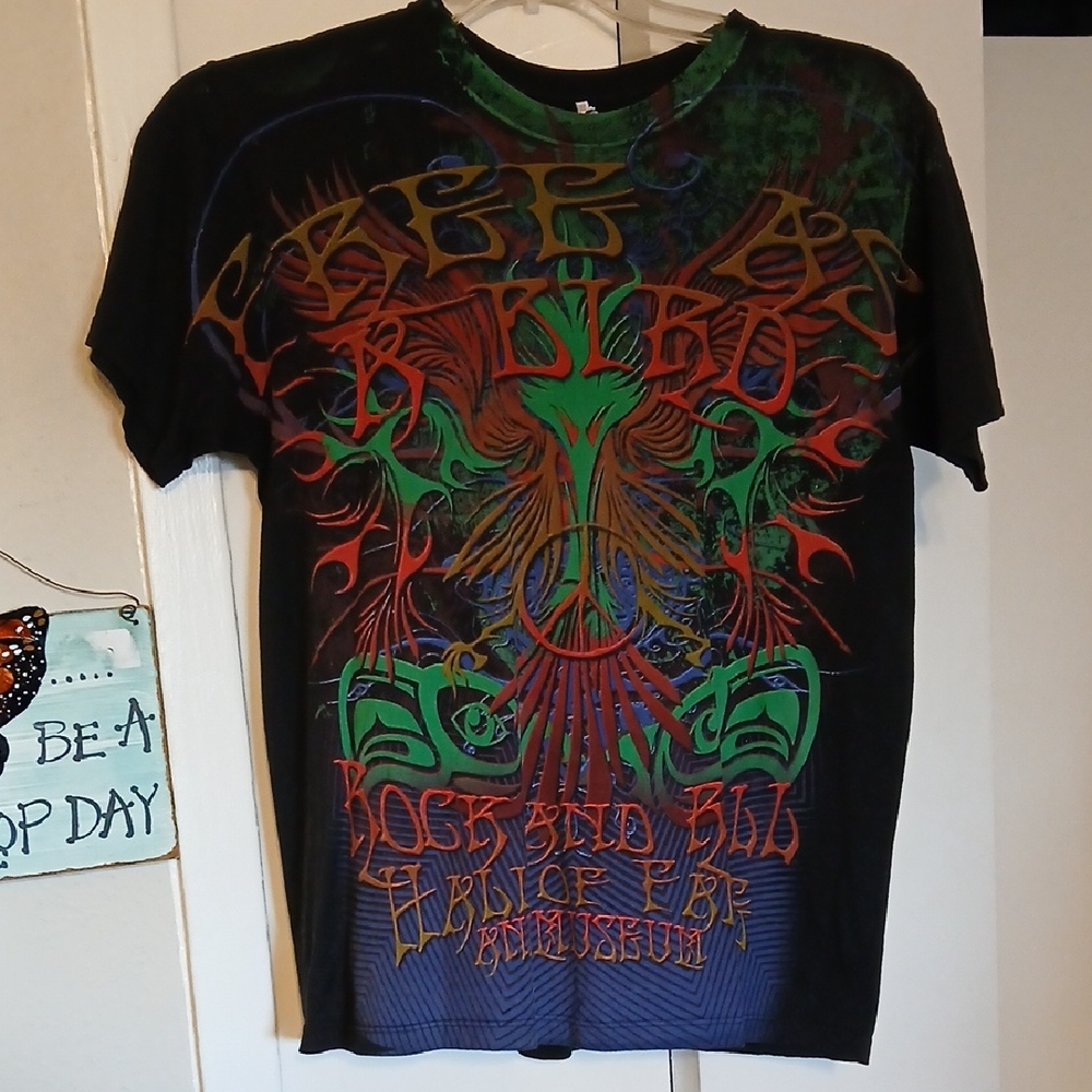 Alstyle Black Tee with Vibrant Multicolor Graphic